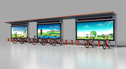 led電子屏公共自行車棚圖片