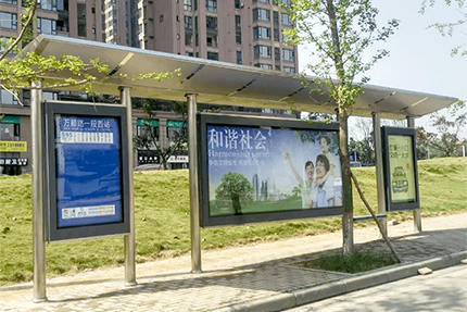 上海不銹鋼公交車站臺案例